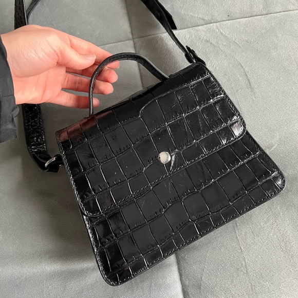 Mini Eloise Croc Embossed Leather Purse - Picture 1 of 7